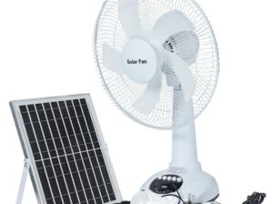 12 Inch Solar Panel Electric Energy Rechargeable Fan With Battery and Led Light Stand Floor Fan for